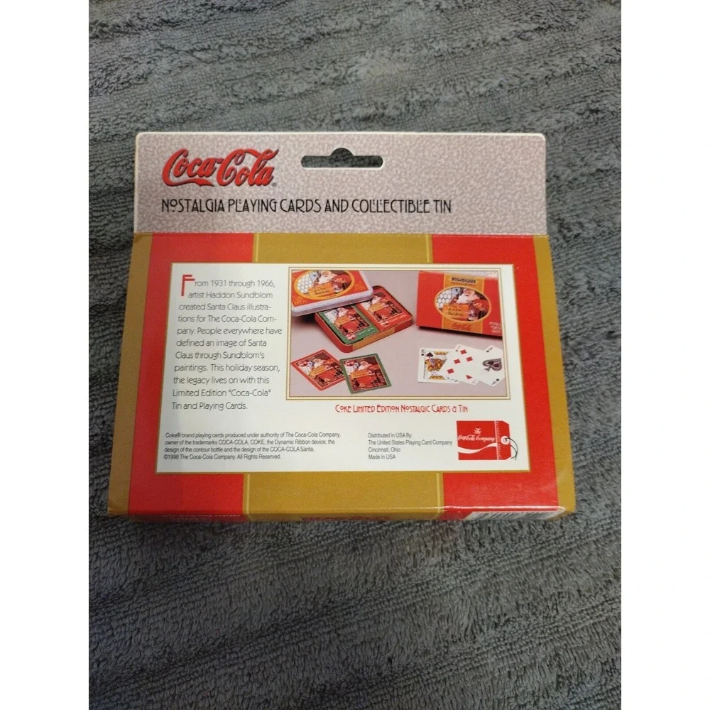 Coca-Cola  Santa Nostalgia Playing Cards in Tin 1998 Limited Edition‎ Two Decks